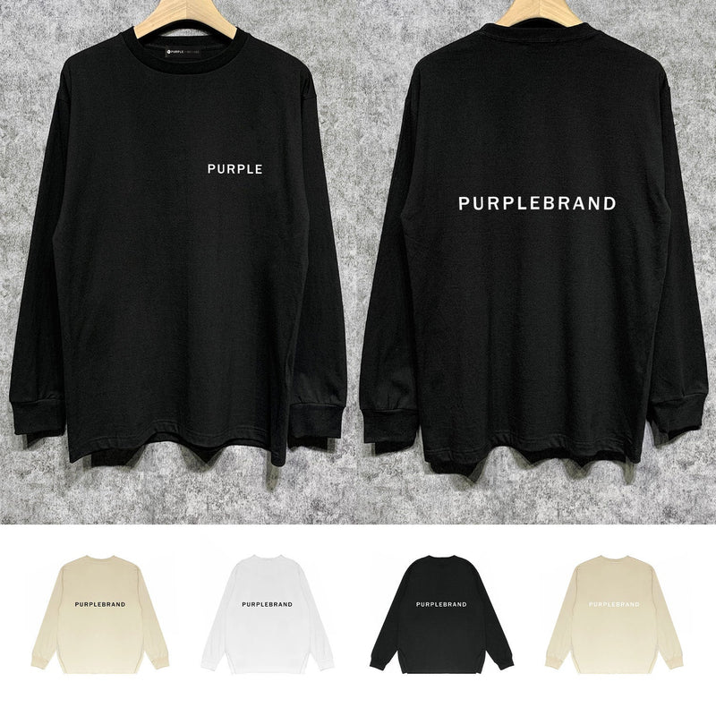 Purple Brand Long Sleeve T-Shirt Fashion Loose Long Sleeve Top