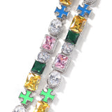 Chains Hip Hop Colored Zircon Necklace ins Wind Dopamine Royalty St. Valentine's