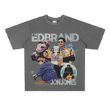 Film Star T Shirt Loose American Retro Heavy round Neck Street T-shirt for Men and Women