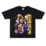 Basket Ball Star T Shirt Basketball Victor Wembanyama Washed Old American Short Sleeve Loose T-shirt