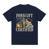 Funny Forklift Certified Operator Print T-Shirt Men Vintage