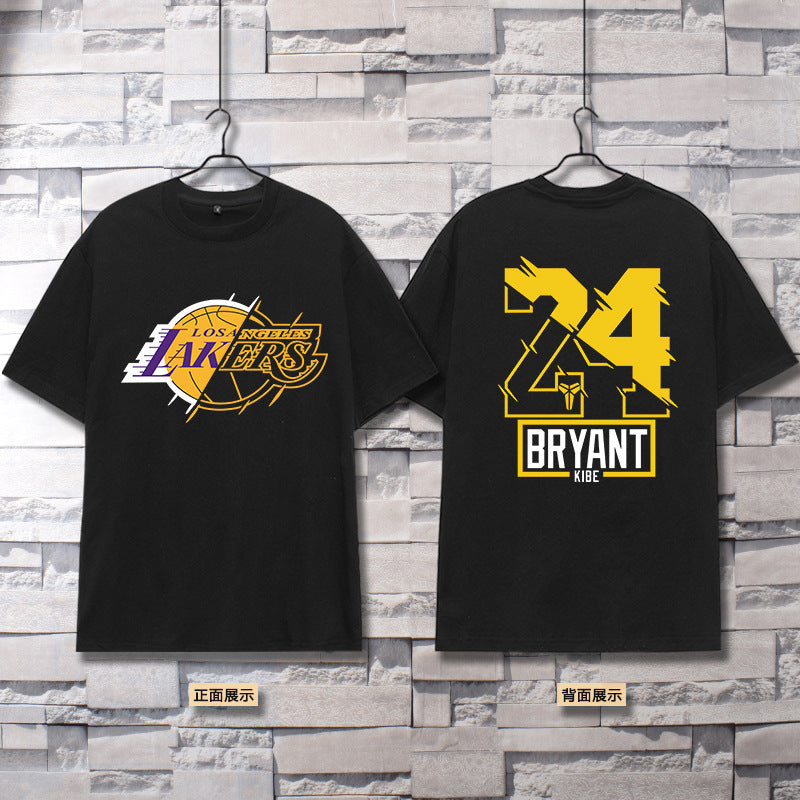 Basketball Sports T Shirt Nba Basketball Clothes Warriors Lakers Short Sleeve T-Shirt Men'S Loose