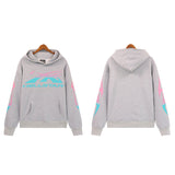 Mens trendy Hoodie gradual change color print hoodie fall loose sweater