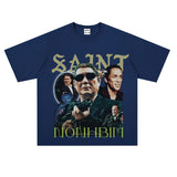 Film Star T Shirt Loose Heavy American Retro Street Personality T-shirt Men