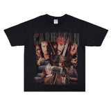 Film Star T Shirt Trendy Cotton Short Sleeve Loose round Neck Retro Design T-shirt for Men and Women