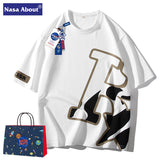Nasa T-Shirt Short Sleeve Men'S Summer Loose Thin Half Sleeve