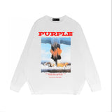 Purple Brand Long Sleeve T-Shirt Fashion Loose Long Sleeve Top