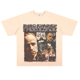 Film Star T Shirt Cotton Short Sleeve Loose round Neck Retro Design T-shirt for Men