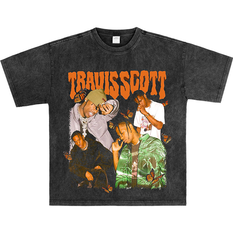 Asap Rocky T Shirts CNPY TRAVIS SCOTT ASAP Short Sleeve T-Shirt