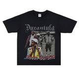 Basket Ball Star T Shirt Basketball Kevin Durant Washed Distressed Printed T-Shirt Personalized Short Sleeve Pure Cotton