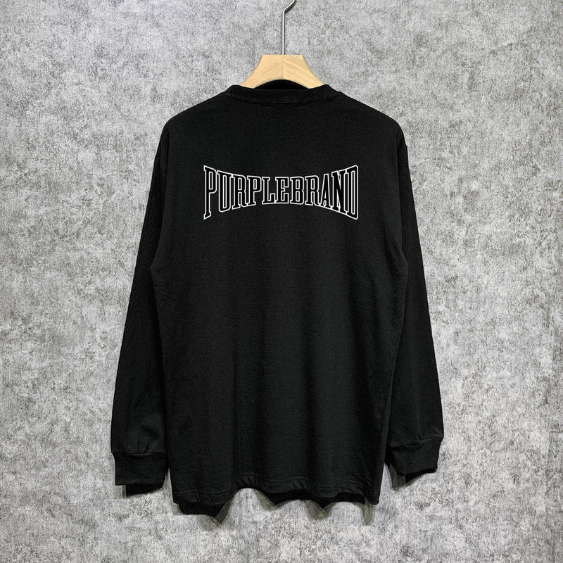 Purple Brand Long Sleeve T-Shirt Fashion Loose Long Sleeve Top