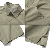 Men Shirts Summer Short Sleeve Shirt Men's Loose Shirt Coat