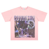 Film Star T Shirt Cotton Short Sleeve Loose Retro Design round Neck Heavy T-shirt Men