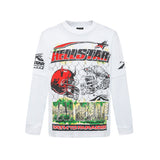 HS long-sleeve T-shirt graffiti portrait print loose version casual long sleeve
