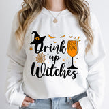 Witch Hat Drink Up Print Sweatshirt