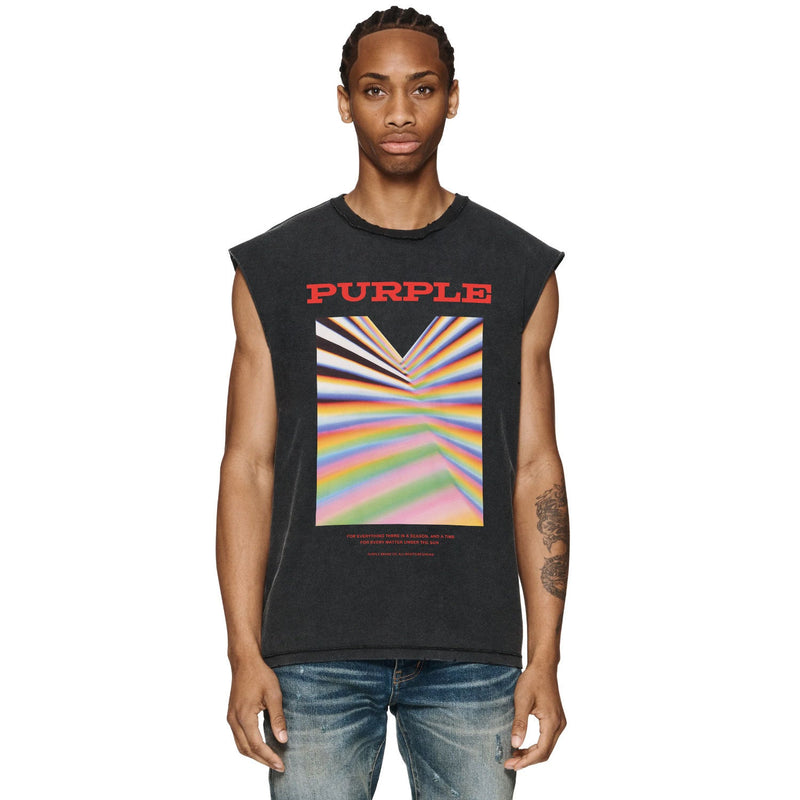 Purple Brand Distressed Tank T Shirts Distressed Sleeveless T-shirt Vest