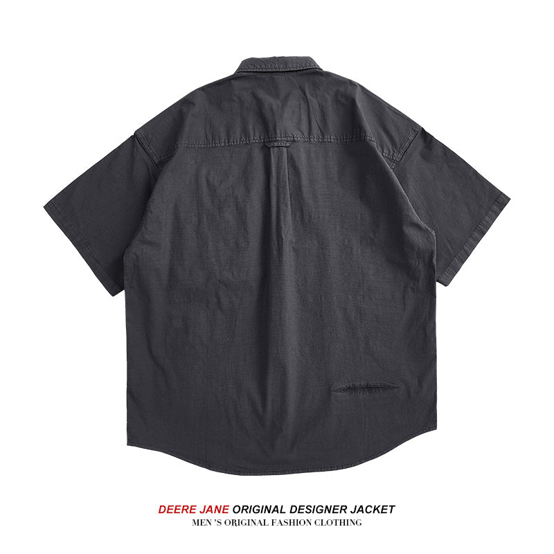 Men's Shirts Summer Short Sleeve Shirt Coat Men's Loose All-Matching