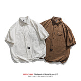 Men Shirts Summer Short Sleeve Men Loose Casual Jacket