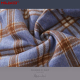 MIJKO Mens Jacket Plaid Long Sleeve Wool Shirt