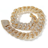 Chains Copper Zircon 24mm Cuban Necklace Spectrum