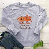 Colored I Love Fall Most of All Sweatshirt Vintage Women