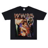 Film Star T Shirt Movie Space-Time Love Traveler Short Sleeve Loose Retro Printed T-shirt Men and Women