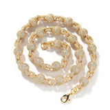Chains Necklace Fashion Hip Hop 10mm Copper Inlaid Zircon Round Bead Chain Spectrum