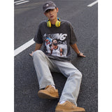 Basket Ball Star T Shirt Basketball Kyrie Irving Short Sleeve Printed American T-Shirt Retro Pure Cotton