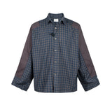 MIJKO Mens Jacket Spliced Plaid Jacket