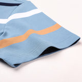 Mariner Shirt Summer Casual Loose-Fitting T-shirt Striped Fashion Lapel Polo Shirt