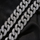 Chains Hip Hop 18MM Copper Set Zircon Necklace Punk Cuban Chain St. Valentine's Spectrum