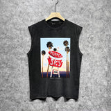 Purple Brand Distressed Tank T Shirts Distressed Sleeveless T-shirt Vest