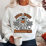 Halloween Ghost Print Crew Neck Sweatshirts Casual Long