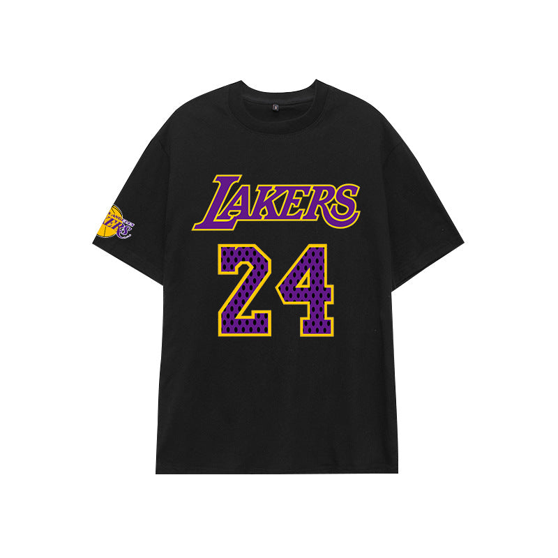 Basketball Sports T Shirt Nba Basketball Clothes Commemorative Kobe No. 24 Cotton Short-Sleeved T-Shirt Men'S Loose