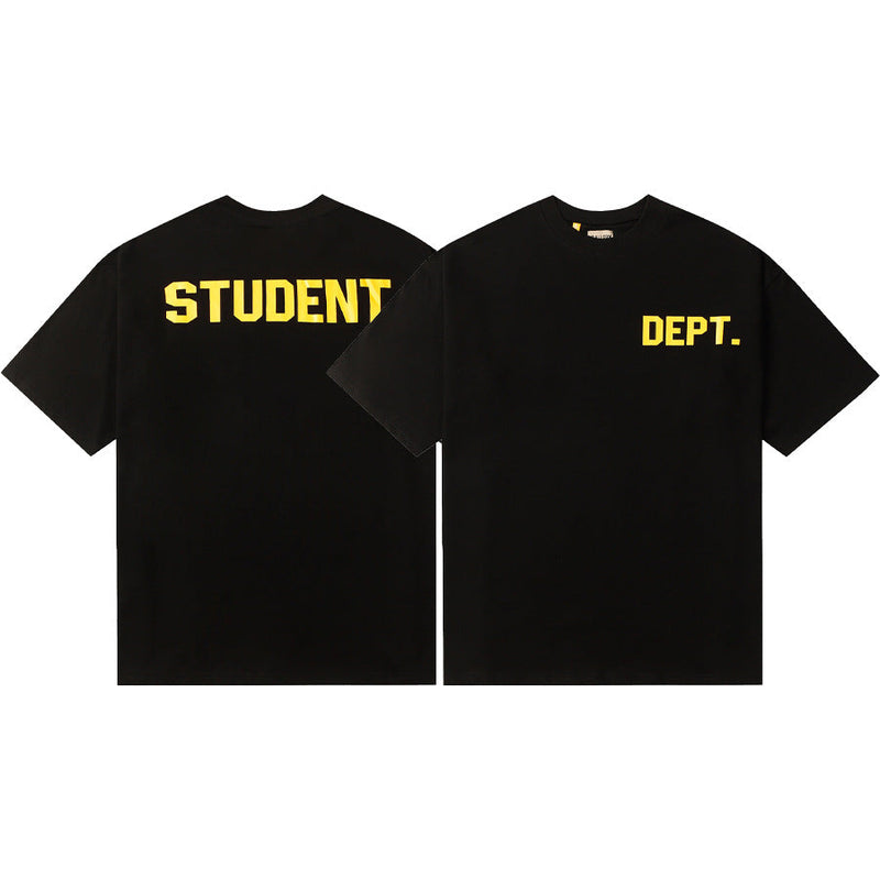 Gallery Dept T-Shirt Hand Painted Ink Splashing Alphabet Washed Retro Short Sleeve T-Shirt
