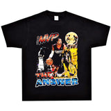 Basket Ball Star T Shirt Allenezailiverson Washed Distressed T-Shirt Printed Retro Loose