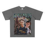 Film Star T Shirt Stephen Chow King of Comedy Cotton Short Sleeve Loose Retro T-shirt for Men