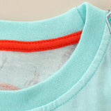 Boy T Shirt Children's Clothing Summer Boys' T-shirt Knitted Cotton Cartoon Dinosaur Printed Short Sleeve T-shirt