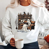 Halloween Born To Work Print Sweatshirt