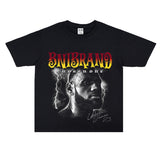 Basket Ball Star T Shirt Lebron James Washed Distressed Street American T-Shirt Loose