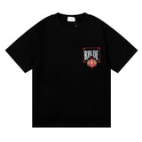 Rhude T Shirt Micro Label Letter Card Print Short Sleeve T-Shirt