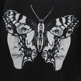 Who Decided War T Shirts Who Decided War Butterfly Washing Water Old Alphabet Print Short Sleeve T-Shirt