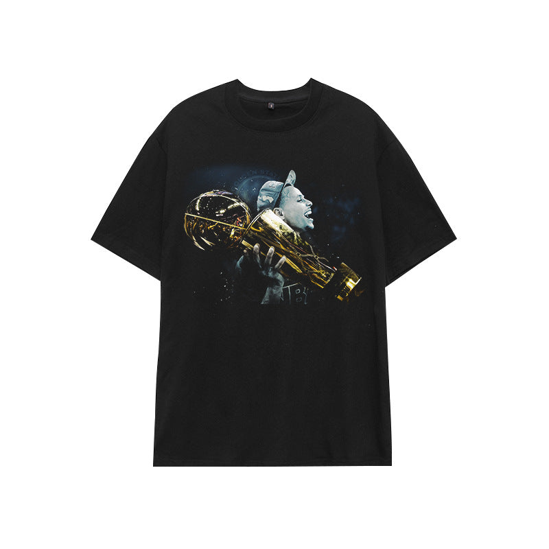 Basketball Sports T Shirt Casual Hundred Short-Sleeved T-Shirt Boys Handsome Warrior Curry Basketball Sports Top