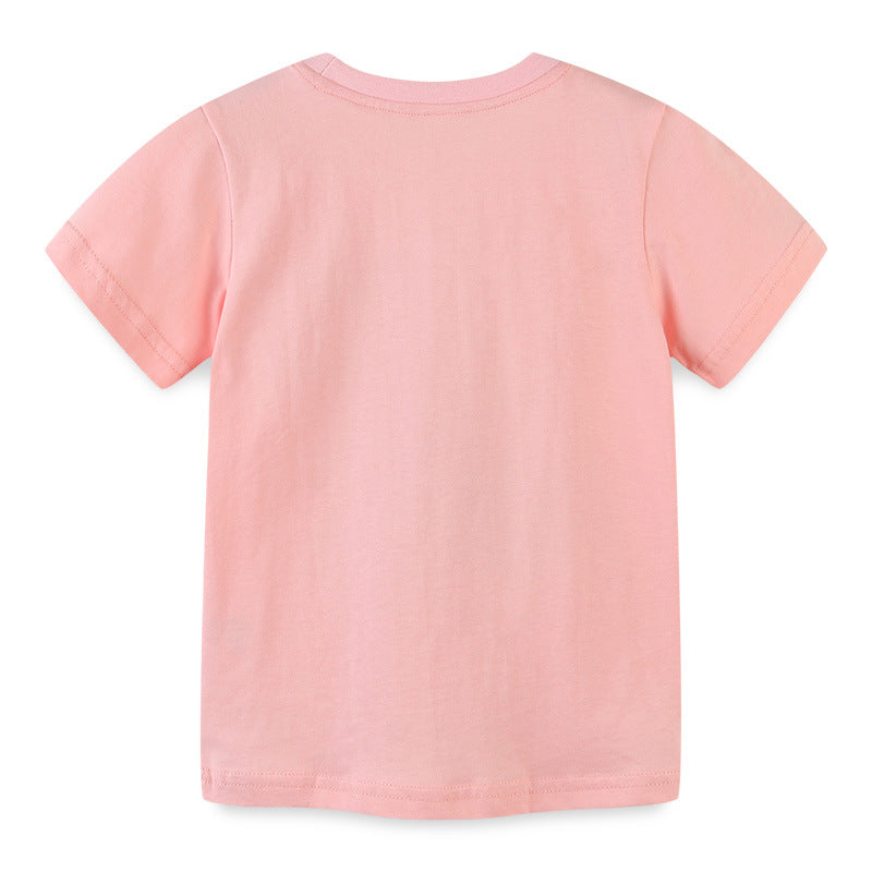 Boy T Shirt Summer Children's round Neck Cartoon T-shirt Cute Printed Girls' Top