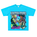 Film Star T Shirt Short Sleeve American Retro Loose round Neck T-shirt for Men and Women