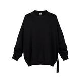 MIJKO Mens Jacket Small Ripped Knitted Sweater Loose Sweater