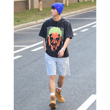 Film Star T Shirt Washed Old American Round Neck Loose T-Shirt Retro Short Sleeve