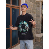 Film Star T Shirt Cotton Loose Nostalgic Short Sleeve American Retro Trendy Niche T-shirt for Men