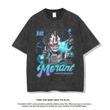 Nba T Shirt Ja Morant Basketball Printing Short Sleeve T-shirt Top Chalk Digital