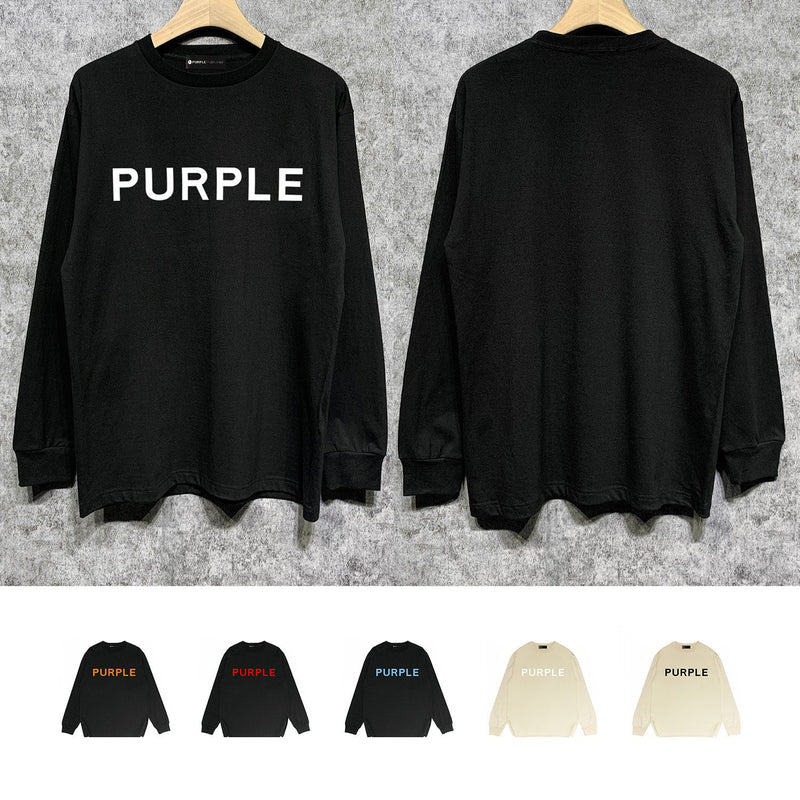 Purple Brand Long Sleeve T-Shirt Fashion Loose Long Sleeve Top